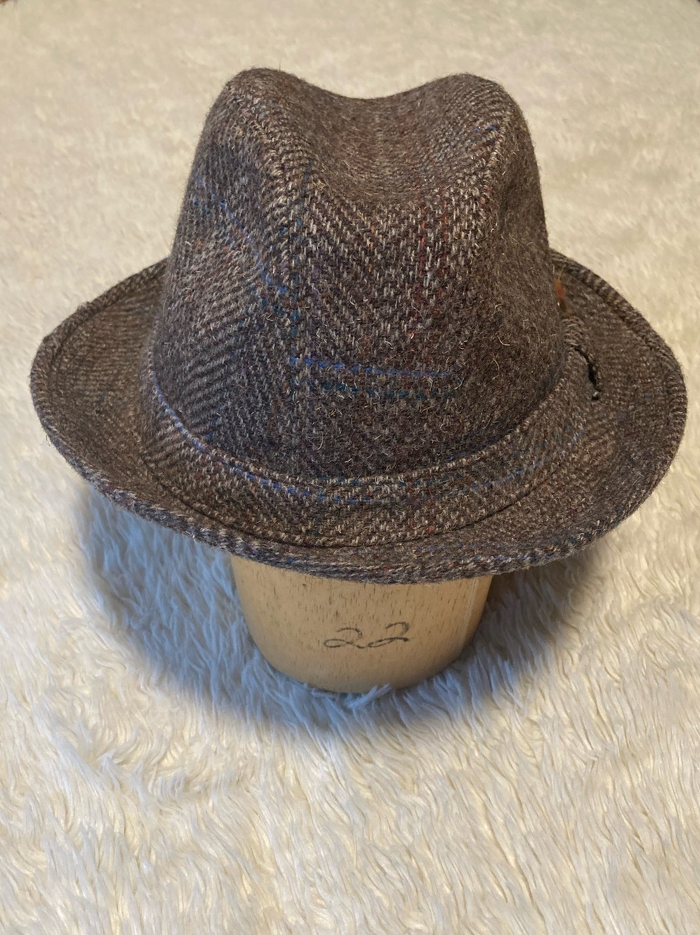 Vintage Pendleton Virgin Wool Tweed  FEDORA Mens Hat Size 7 1/2 Unisex